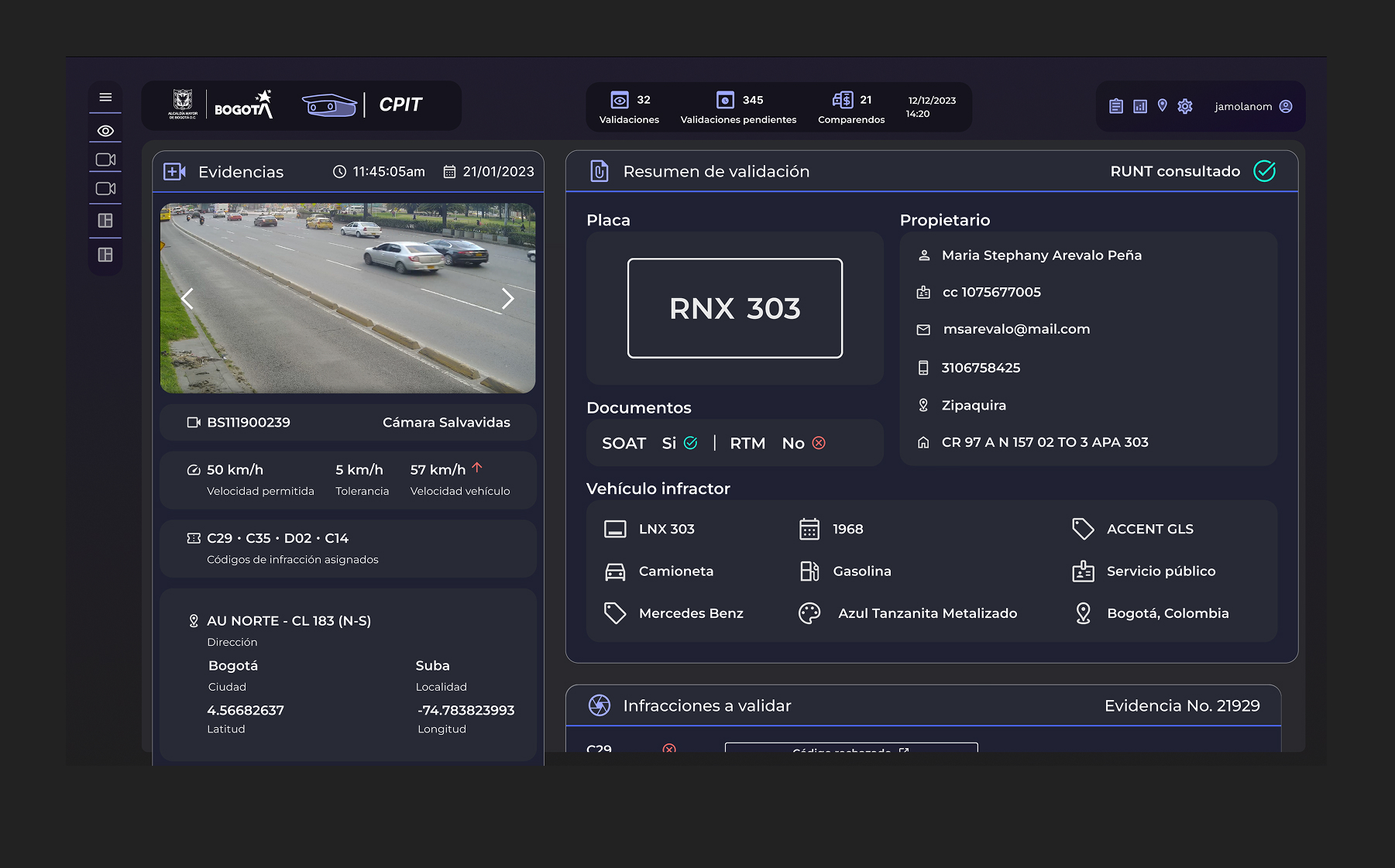 Traffic Violation Processing Center Interface for efficient traffic management